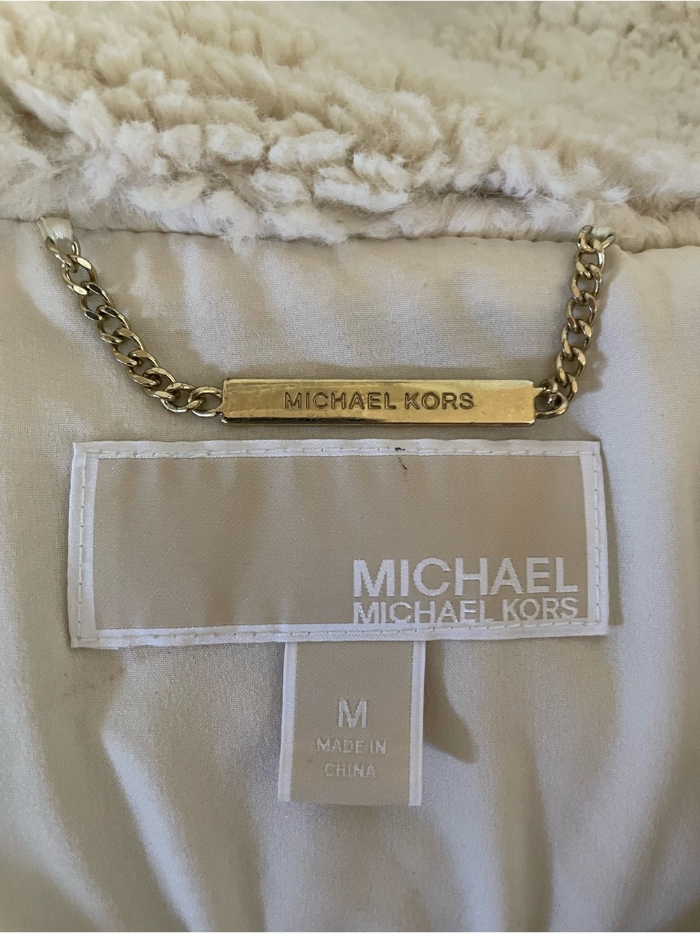 MICHAEL Michael Kors Cream Teddy Pullover Fleece Jacket - Picture 8 of 9